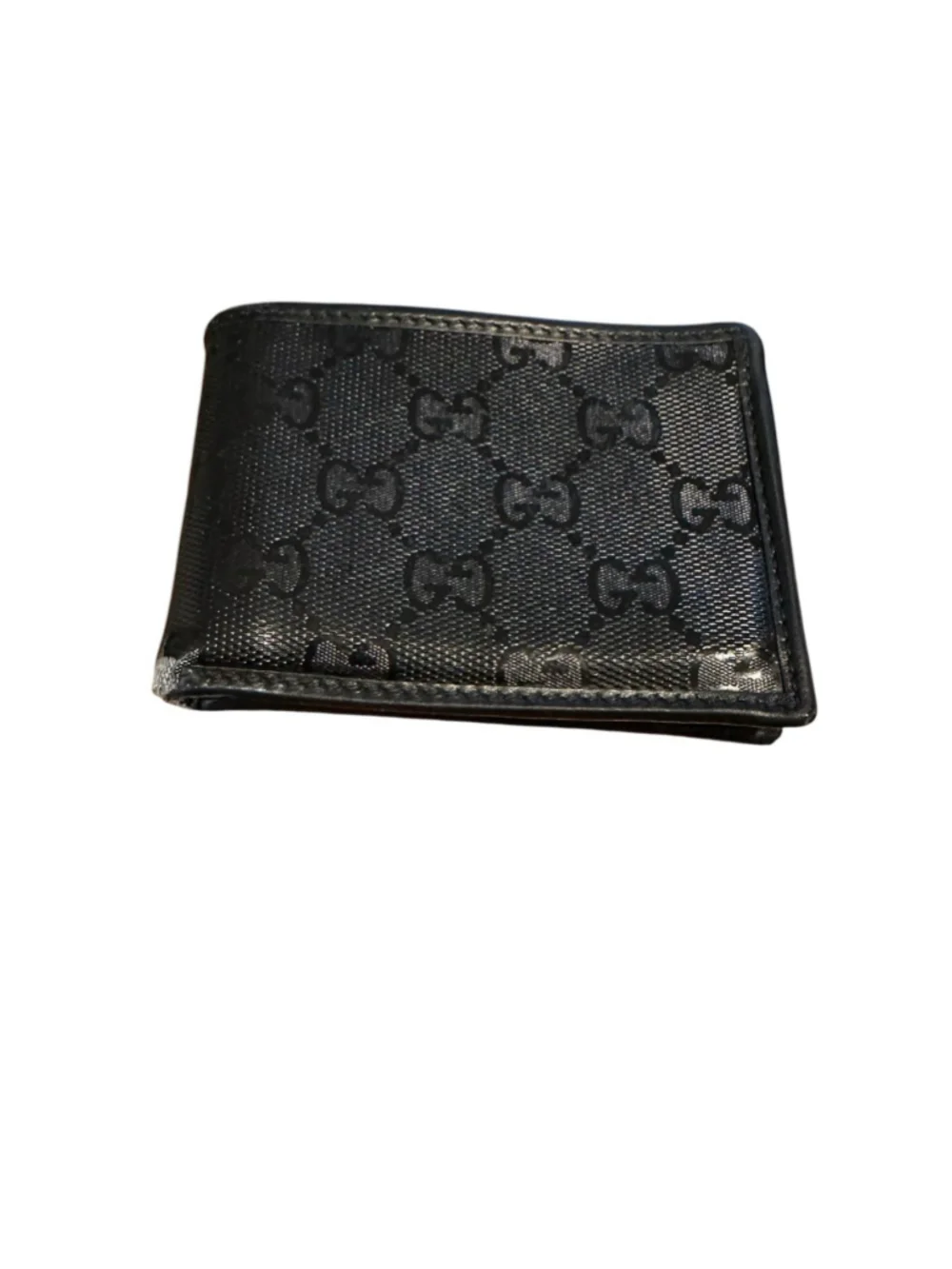 Authentic Gucci Imprime Black Bifold Wallet Defect Vintage Box Dust Bag Included - Picture 2 of 7